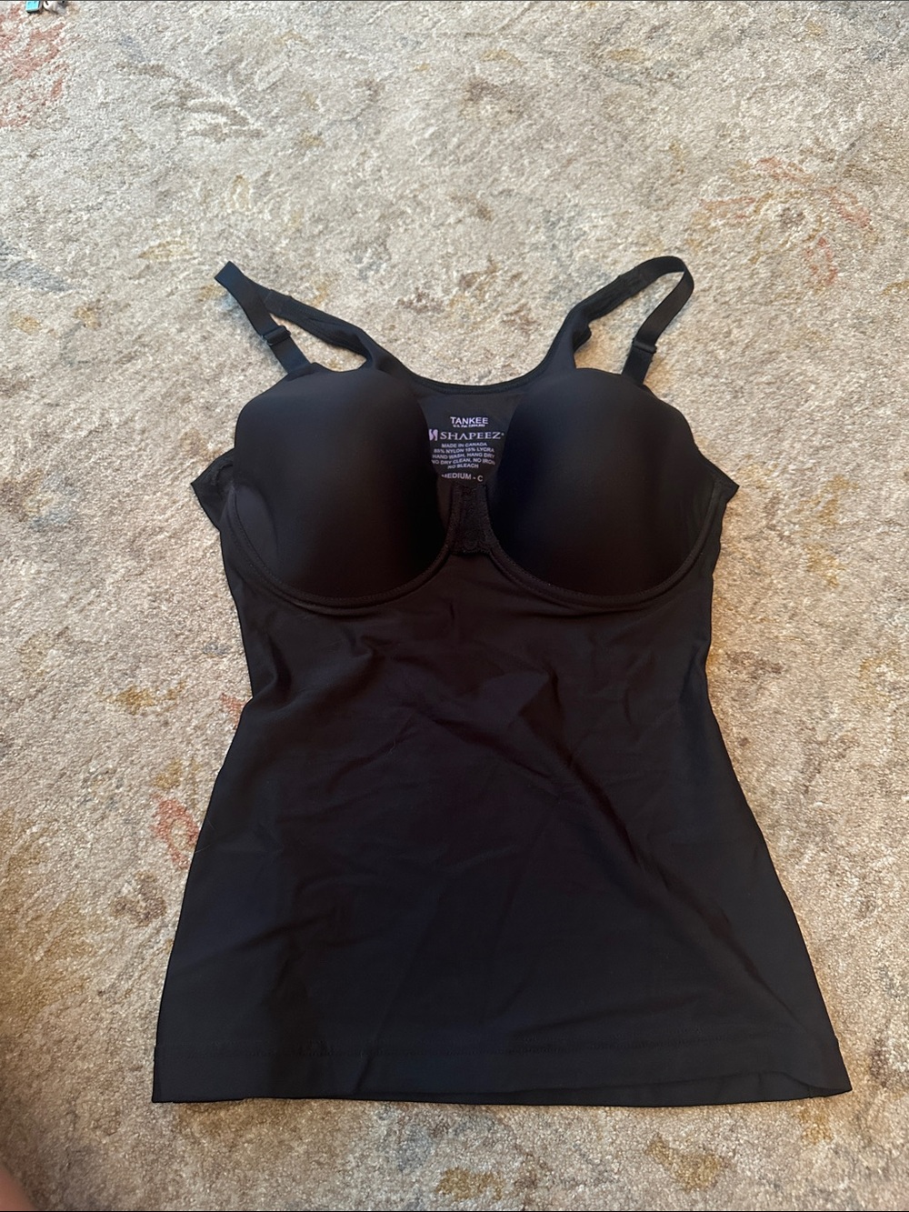 Black Shaping Tank with Built-In Bra by SHAPEEZ